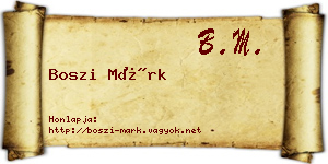 Boszi Márk névjegykártya